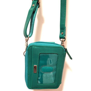 WALLETBE Dimo Gear Leather Crossbody Teal Expanding Wallet 5x4 Never Used